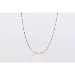 Platinum Chain Necklace. PT850 Plat Bead Bar Chain Necklace. 1mm 15.5in