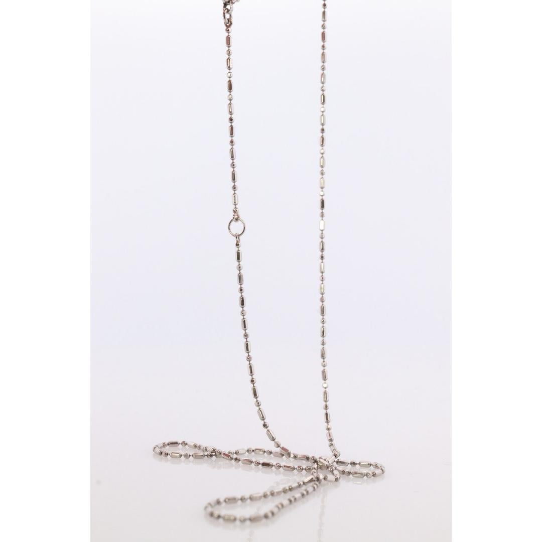 Collana a catena in platino. PT850 Collana a catena con perline in platino. 1mm 15,5in In condizioni buone in vendita a Port Charlotte, FL
