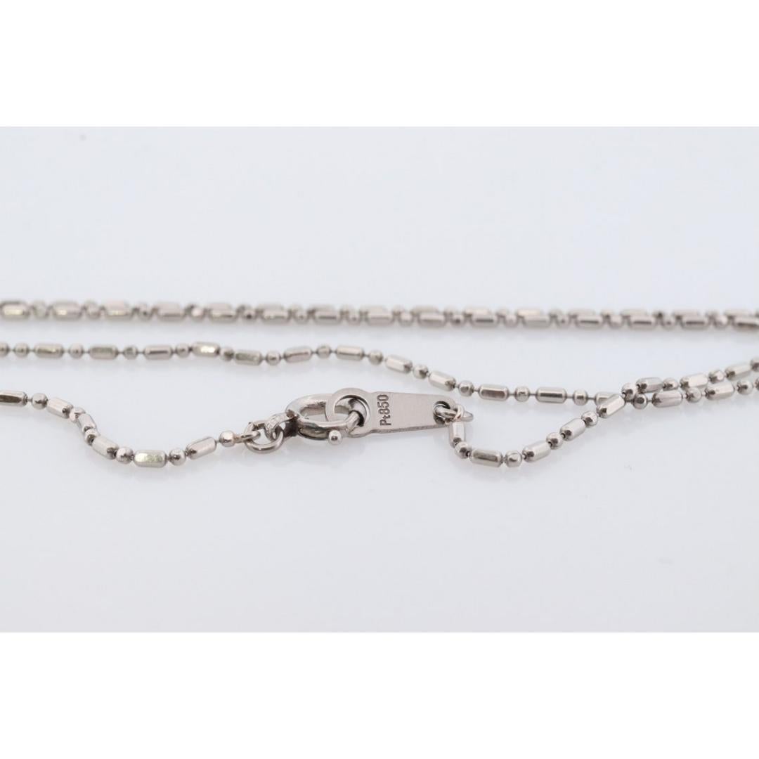 Collana a catena in platino. PT850 Collana a catena con perline in platino. 1mm 15,5in in vendita 2