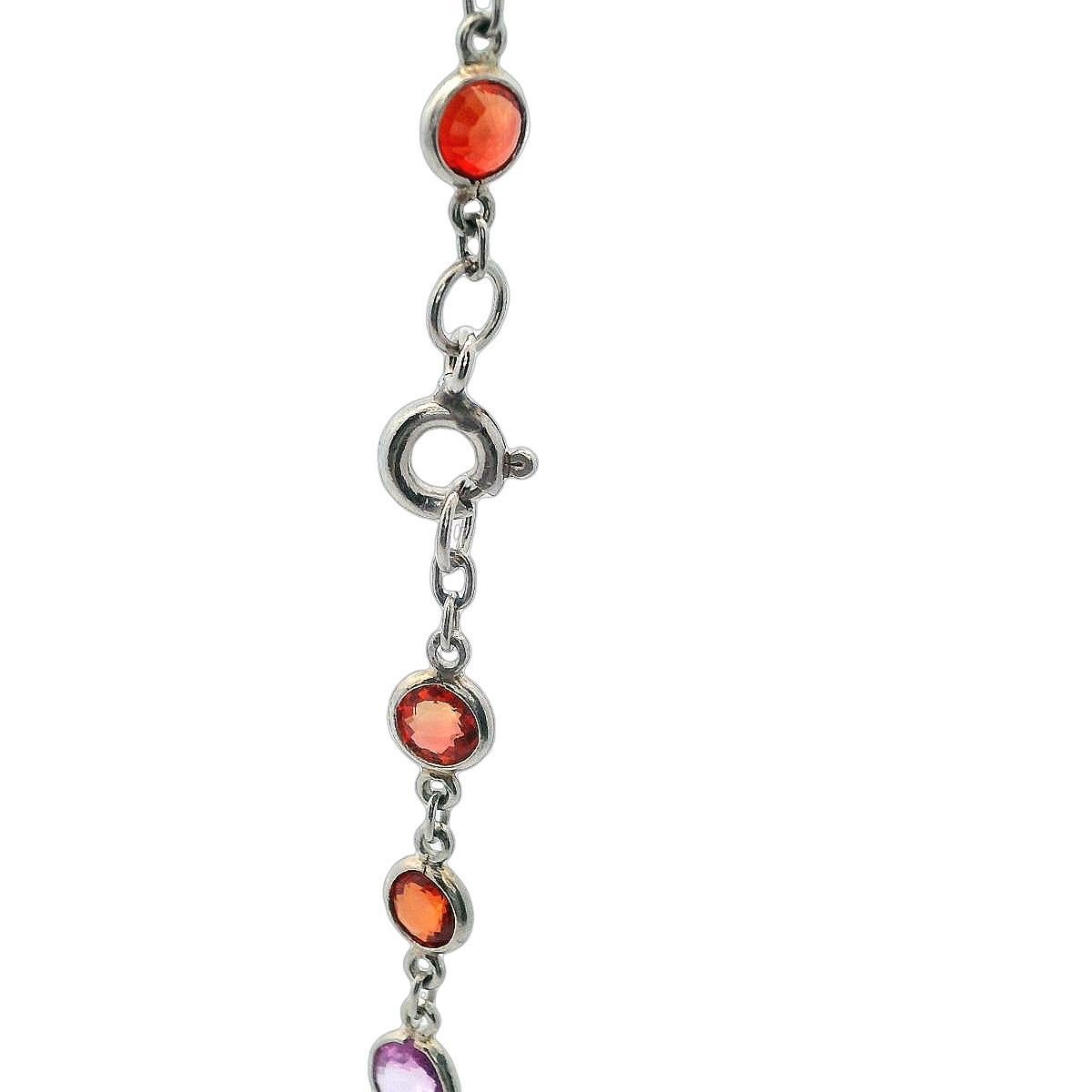 da uomo o donna Platinum Chain Necklace with 34.0 Carats of Colored Natural Sapphires in vendita