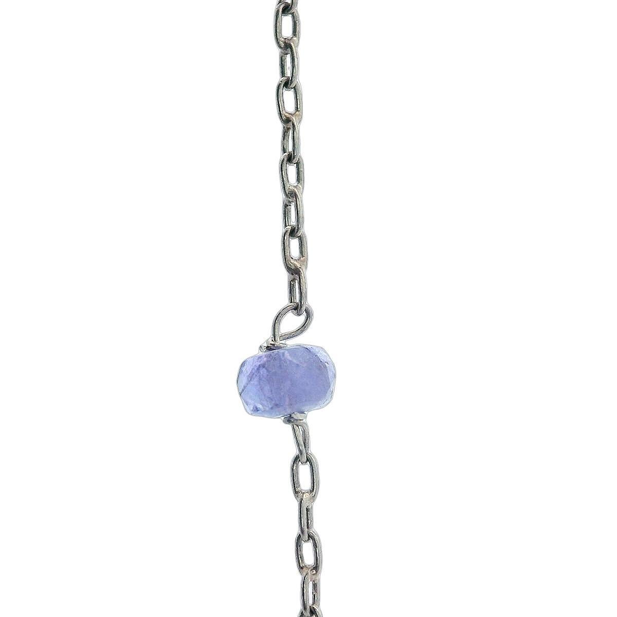 Cadena de platino con zafiros azules 18 pulgadas en Bueno estado para la venta en Aventura, FL