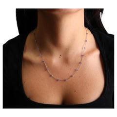 Cadena de platino con zafiros azules 18 pulgadas