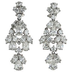 Platinum Chandelier Diamond Drop 20.00 Carat Earrings