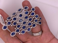Diana M. Platinum Chandelier Sapphire and Diamond Earrings