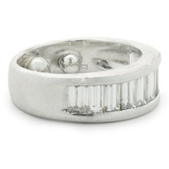 Platinum Channel Set Baguette Cut Diamond Band