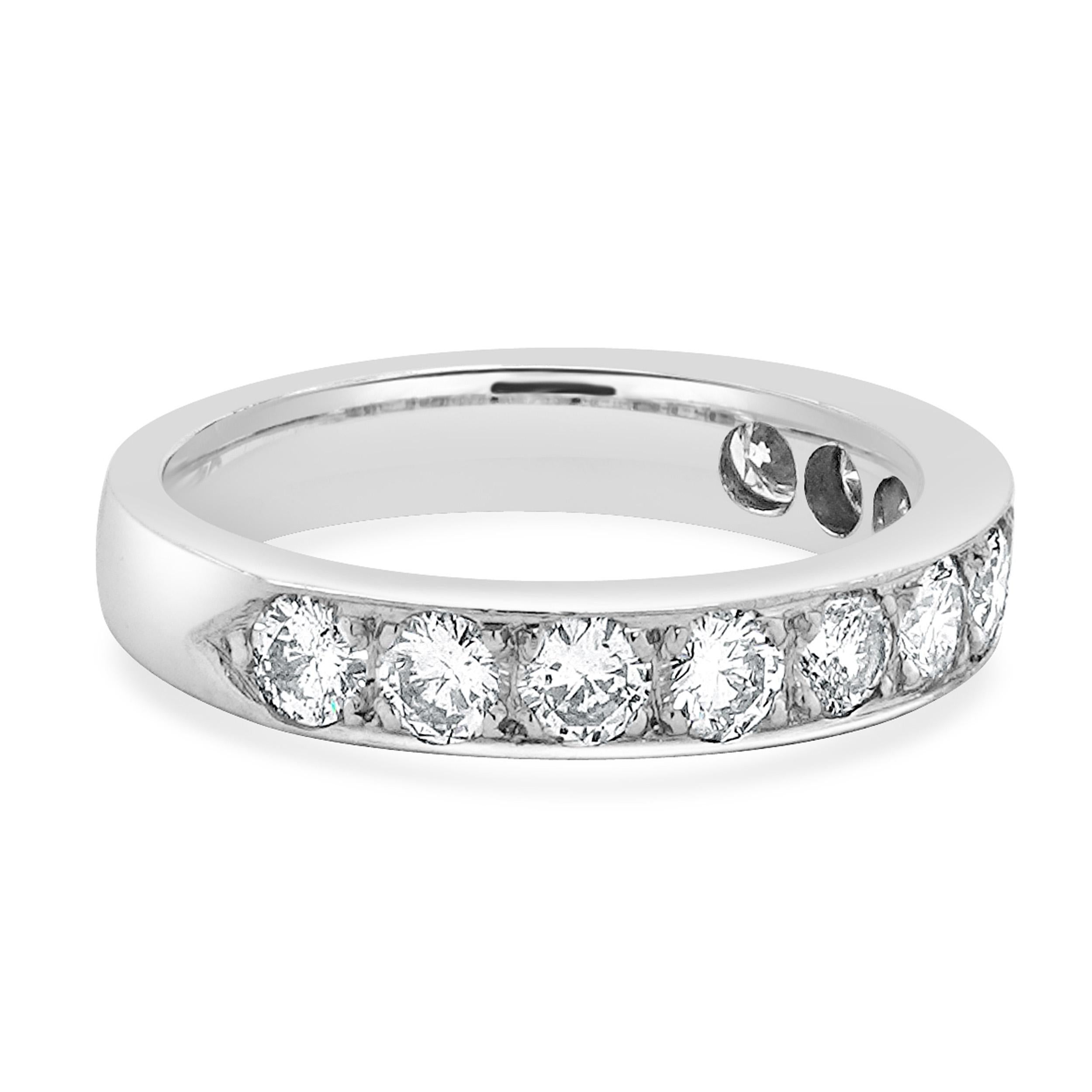 Platinum Channel Set Diamond Band In Excellent Condition For Sale In Scottsdale, AZ