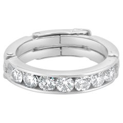 Diamantband aus Platin mit Kanalbesatz und arthritischem Schenkel