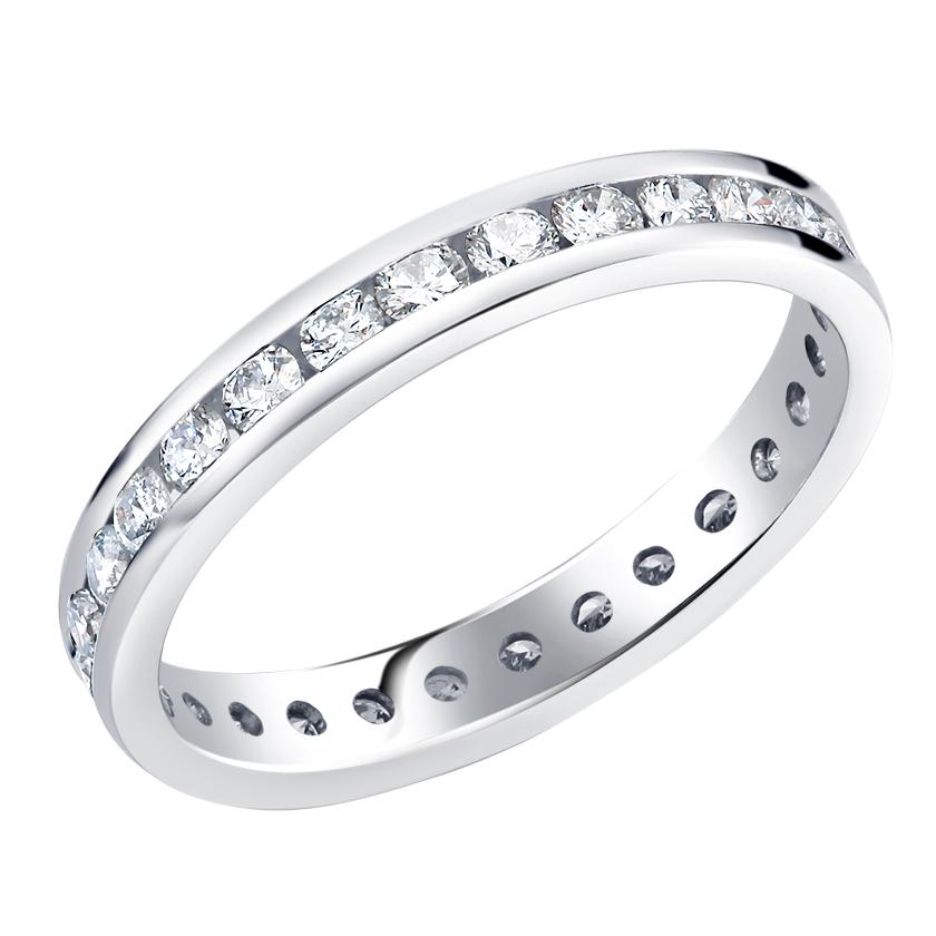 Platinum Channel Set Diamond Eternity Band Measuring 2.5 Millmeter  3