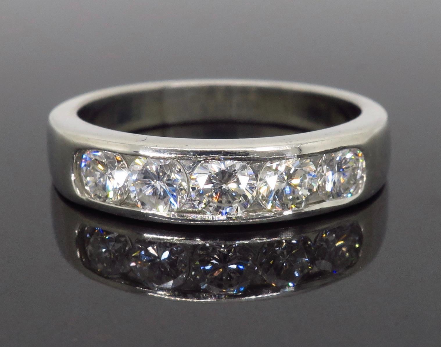 channel set diamond ring platinum