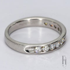 Platinum & Channel Set Diamond Ring - Size 5.75