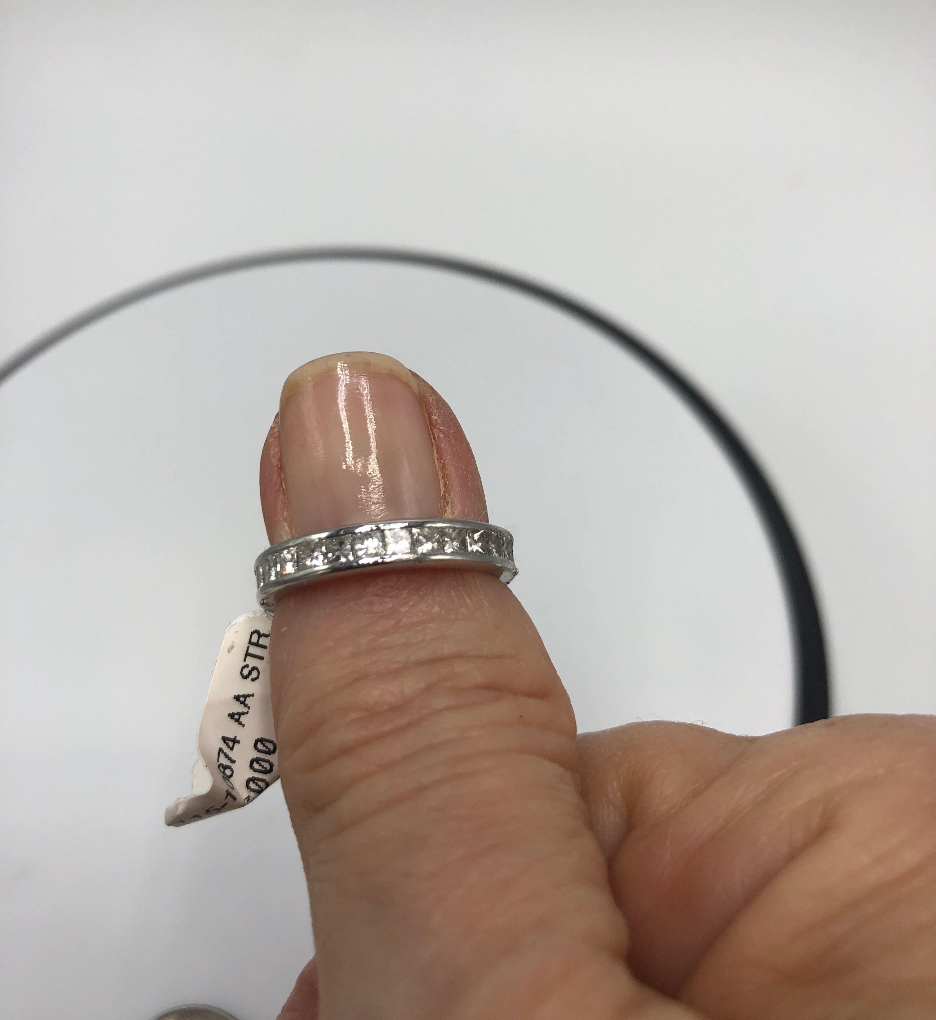 Platinum Eternity Band With .75CT Diamonds.  Current Size 5.  