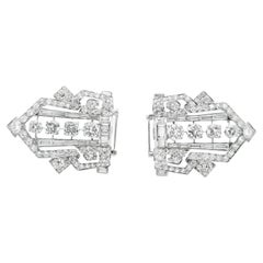 Platinum Charlton Art Deco Geometrical Diamond  Clip  - 31.30GRAM -D12.00cts