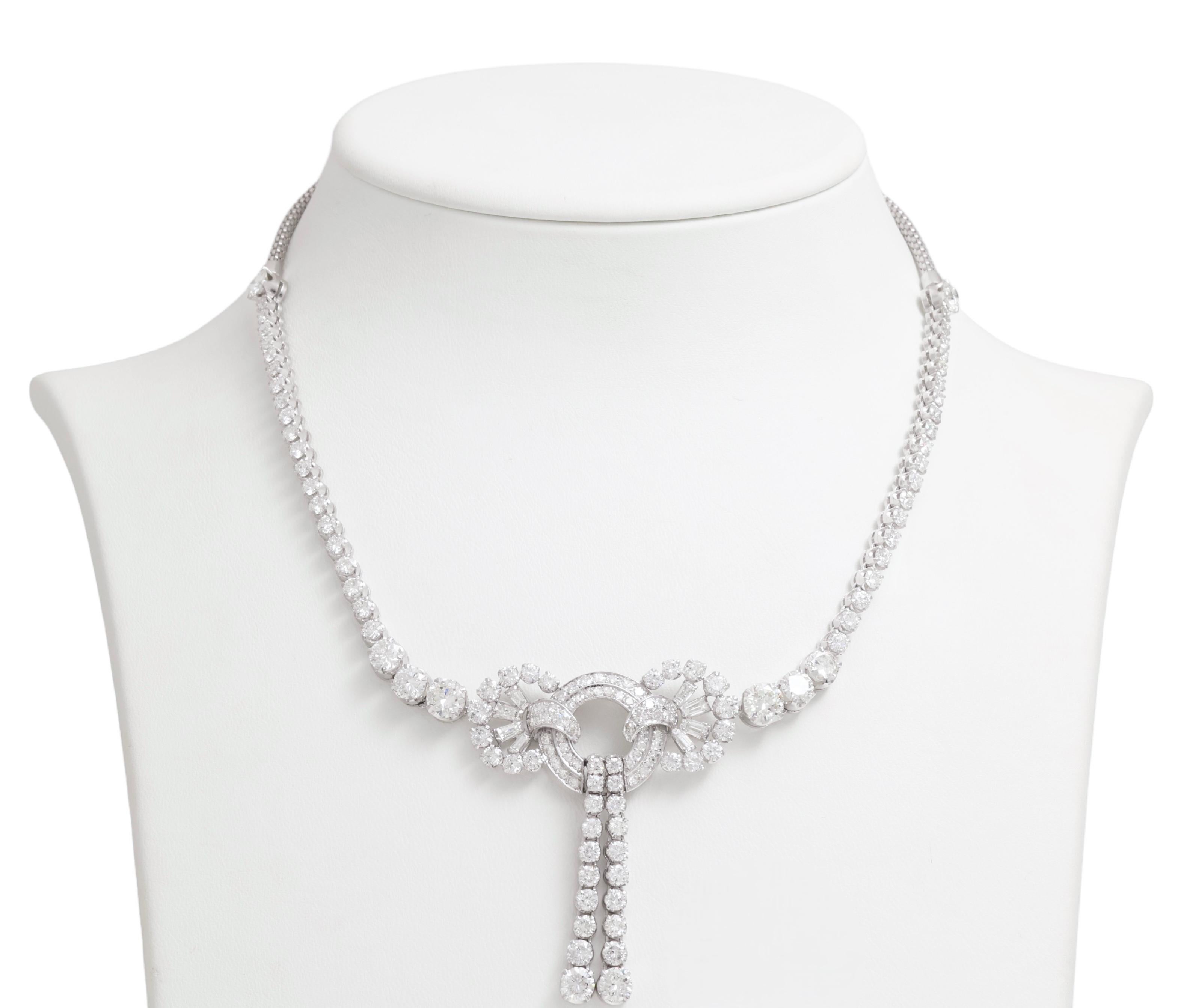 Collana girocollo in platino con 20 ct. Diamanti in vendita 4