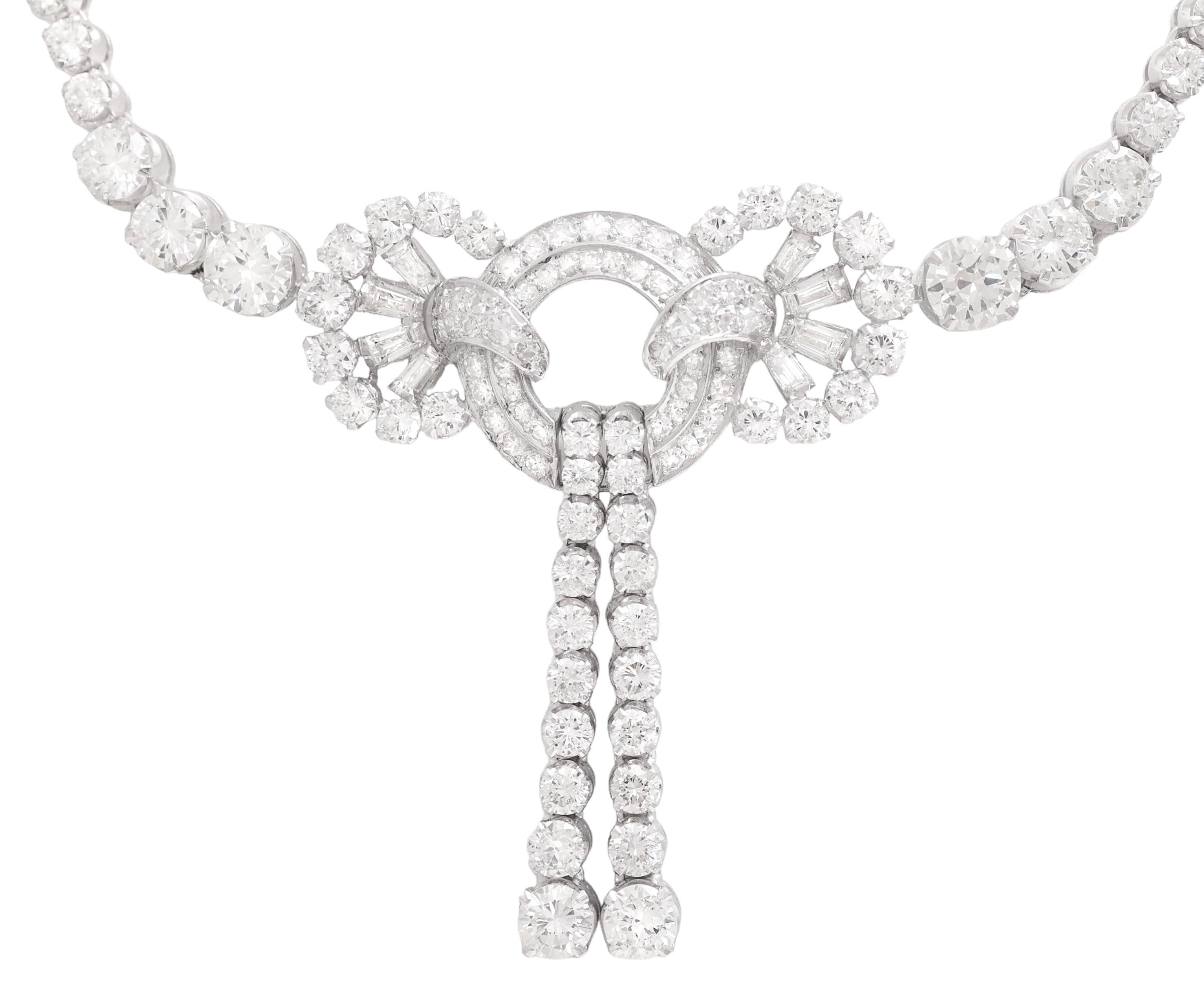 Collana girocollo in platino con 20 ct. Diamanti in vendita 5