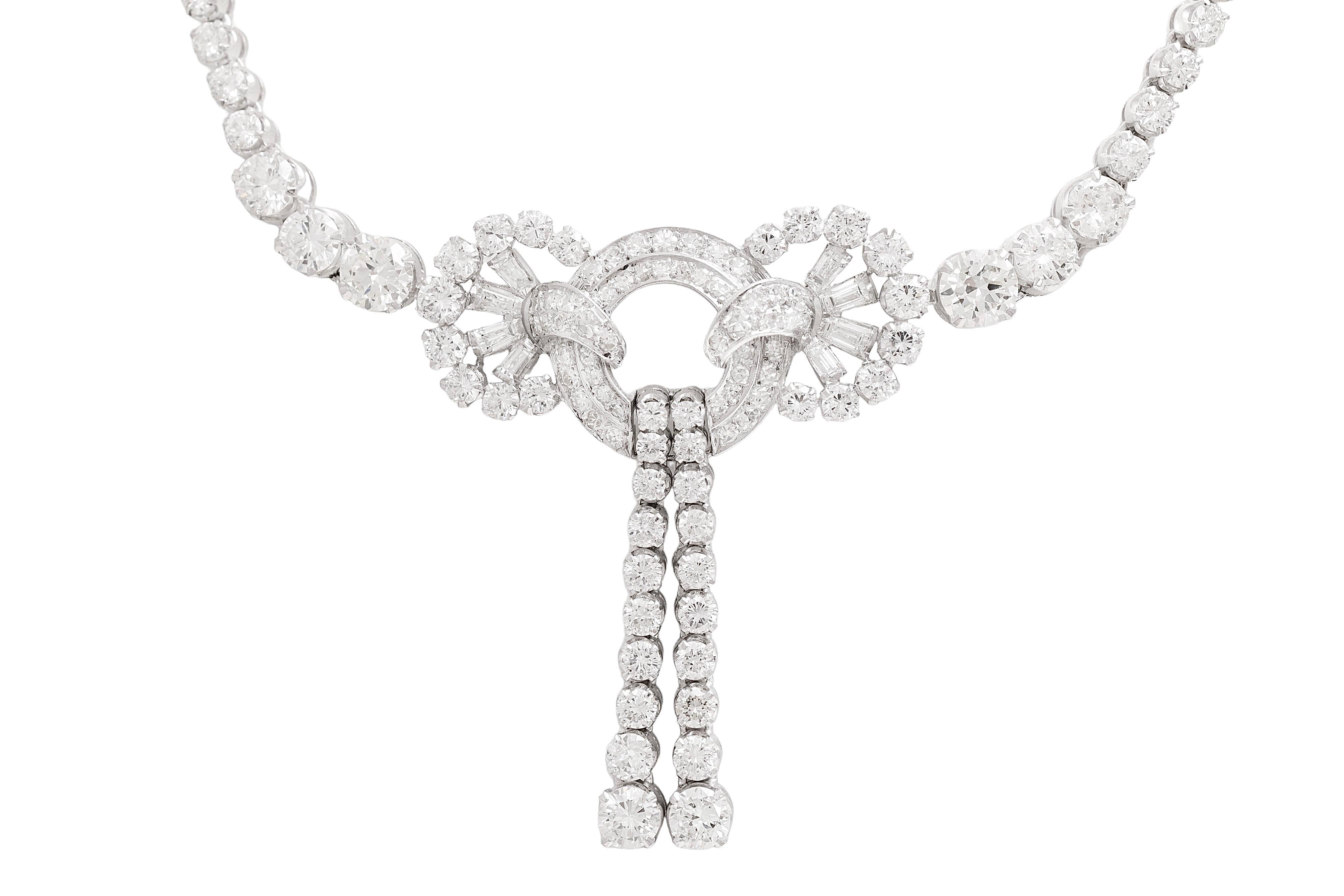 Collana girocollo in platino con 20 ct. Diamanti in vendita 6