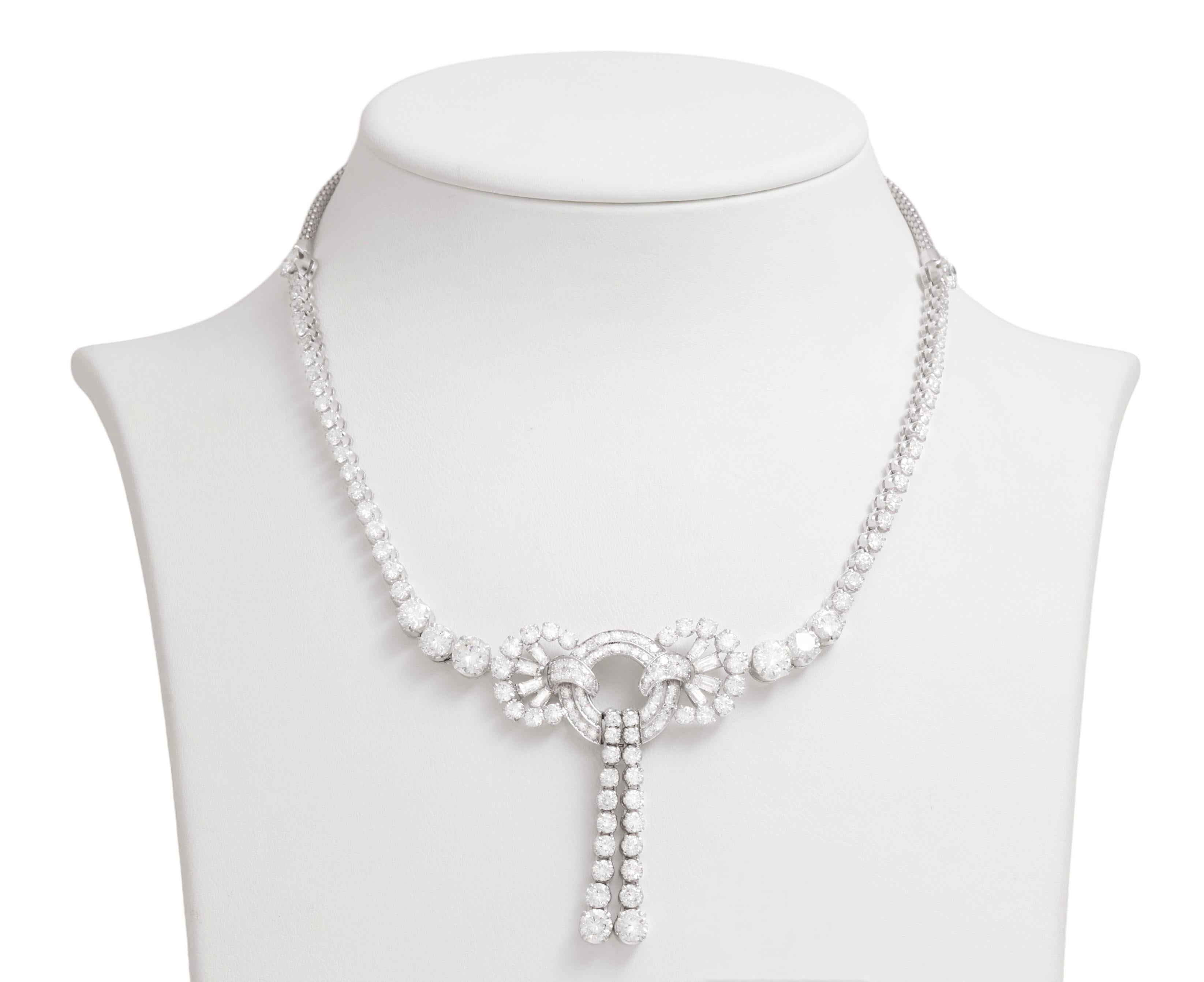 Collana girocollo in platino con 20 ct. Diamanti in vendita 7