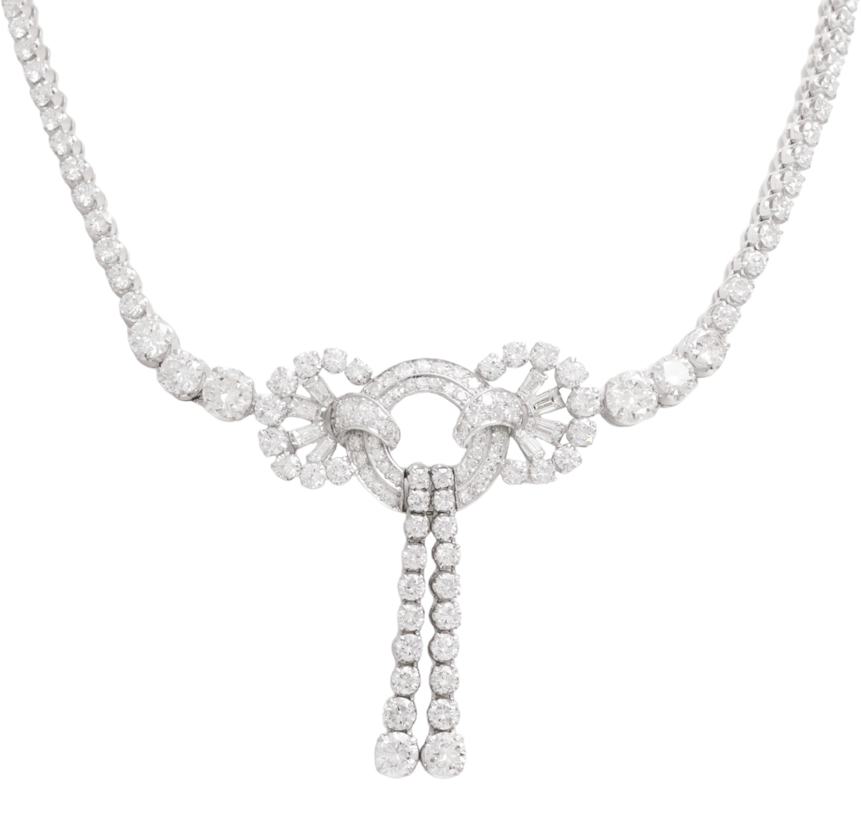 Collana girocollo in platino con 20 ct. Diamanti in vendita 8