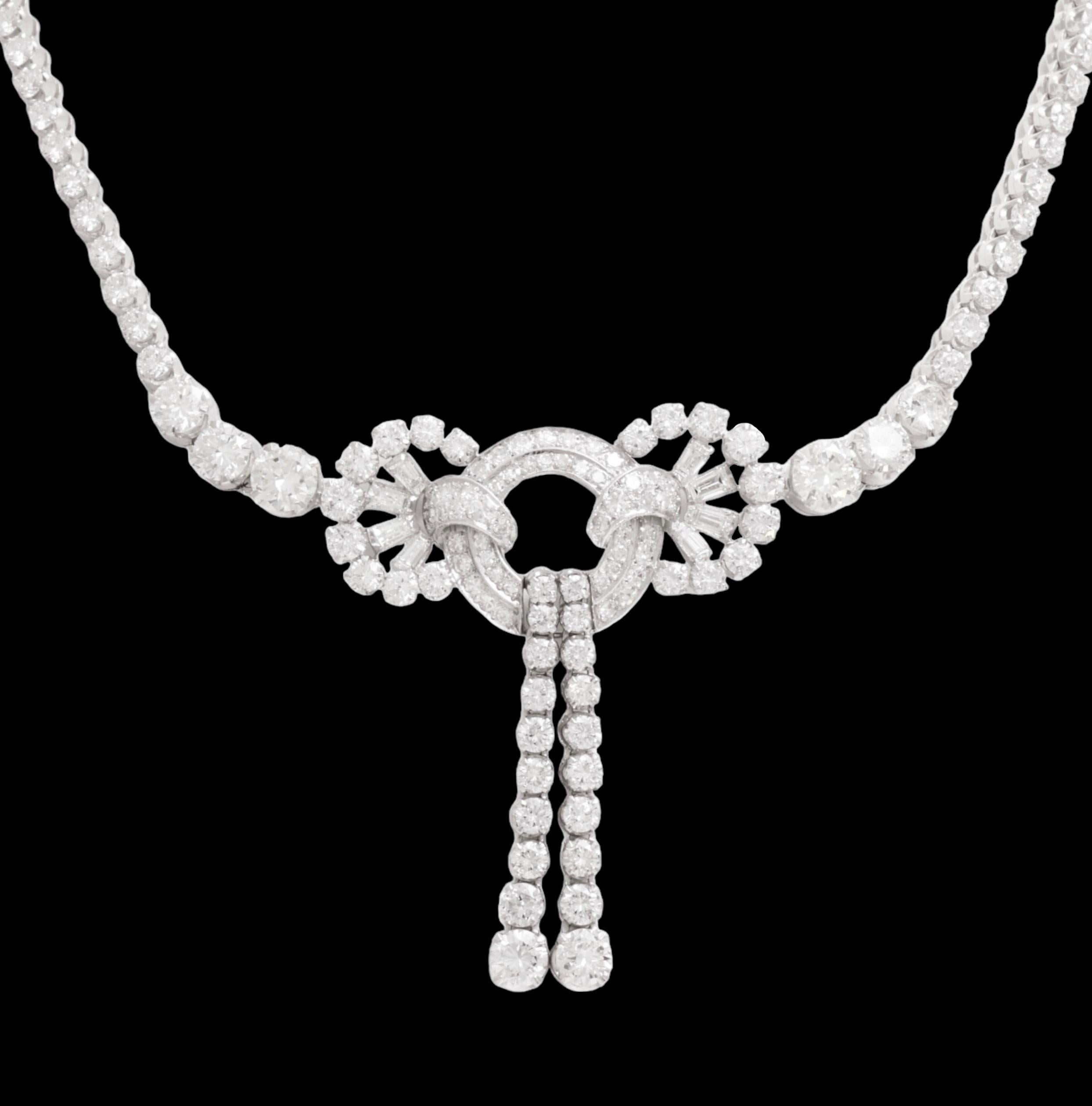 Collana girocollo in platino con 20 ct. Diamanti in vendita 9
