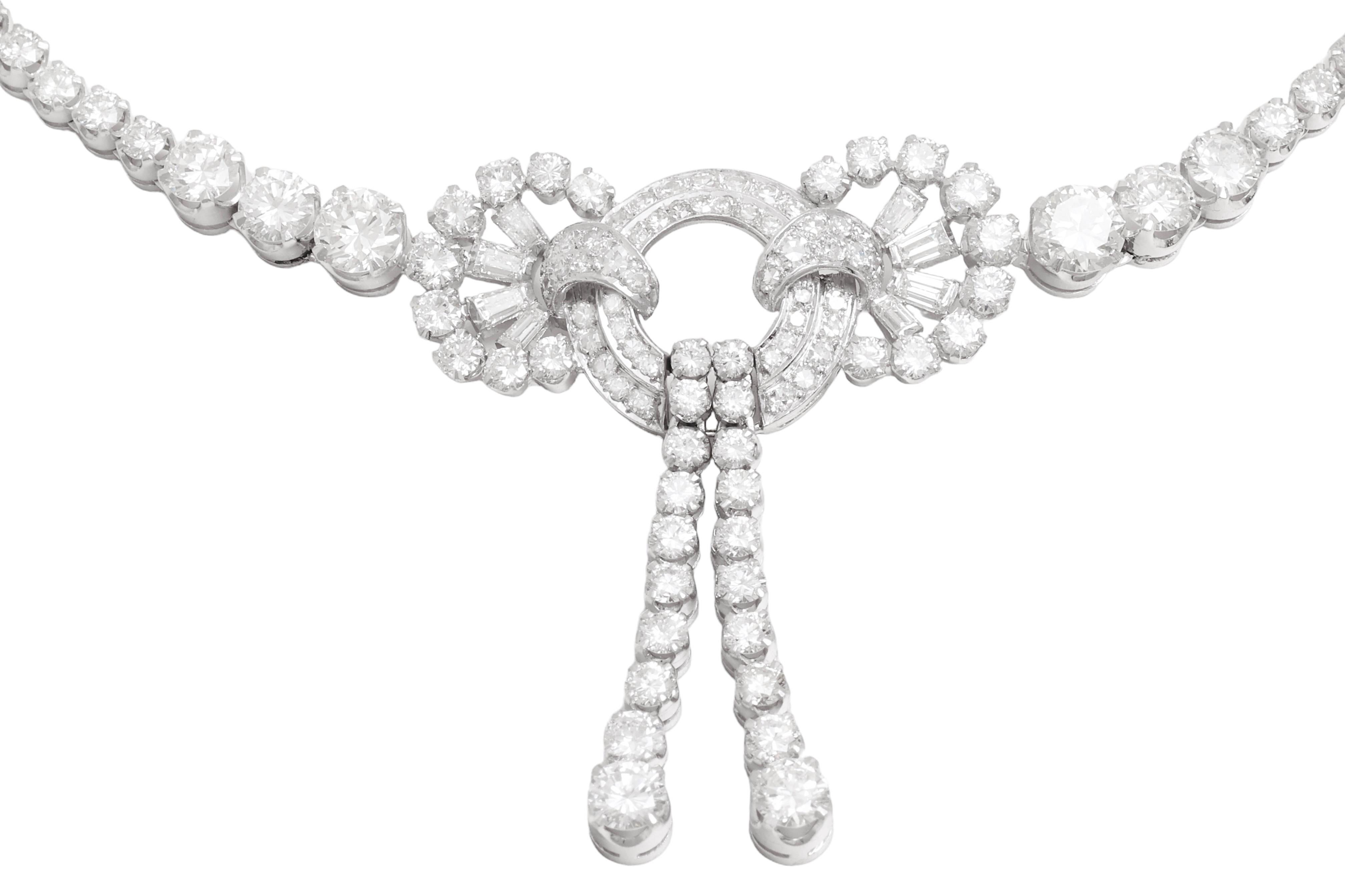 Collana girocollo in platino con 20 ct. Diamanti In condizioni ottime in vendita a Antwerp, BE