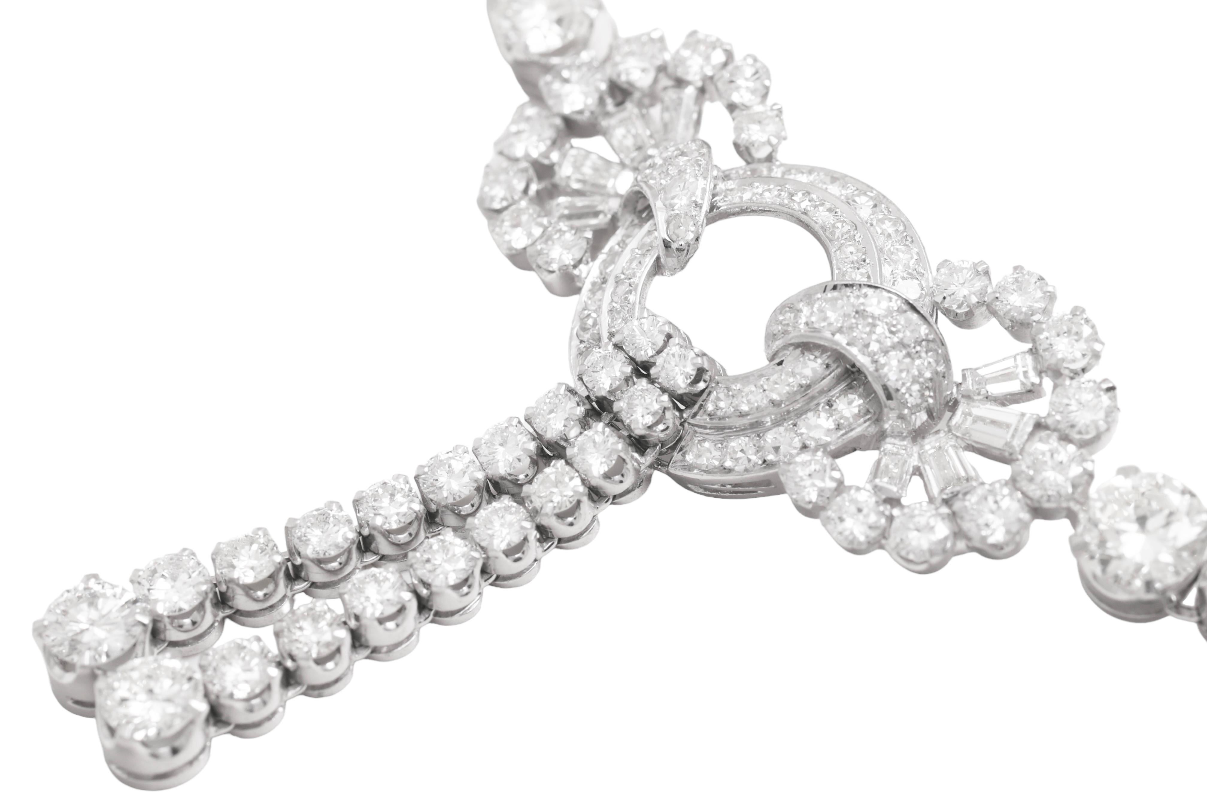 da uomo o donna Collana girocollo in platino con 20 ct. Diamanti in vendita