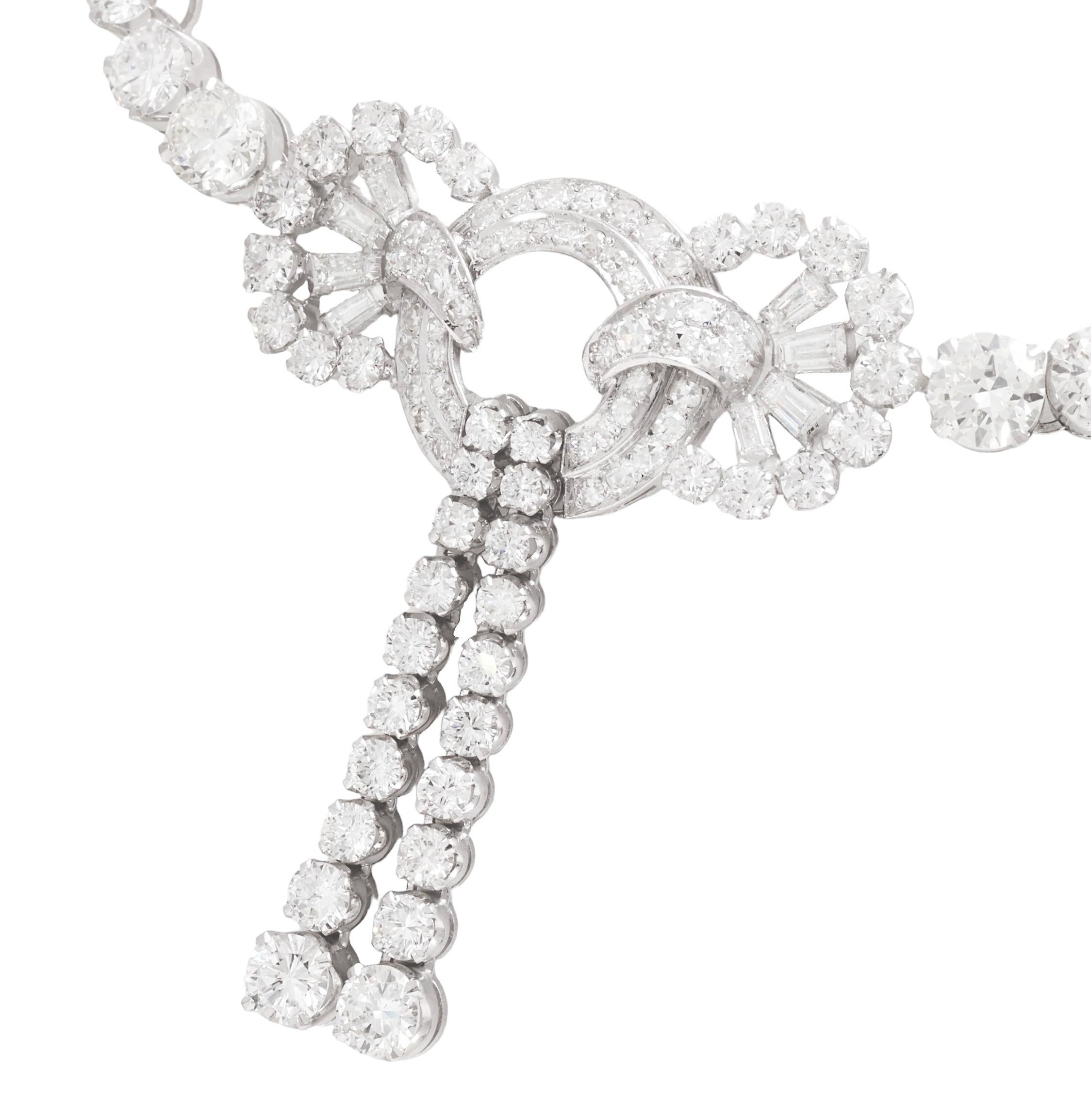 Collana girocollo in platino con 20 ct. Diamanti in vendita 1