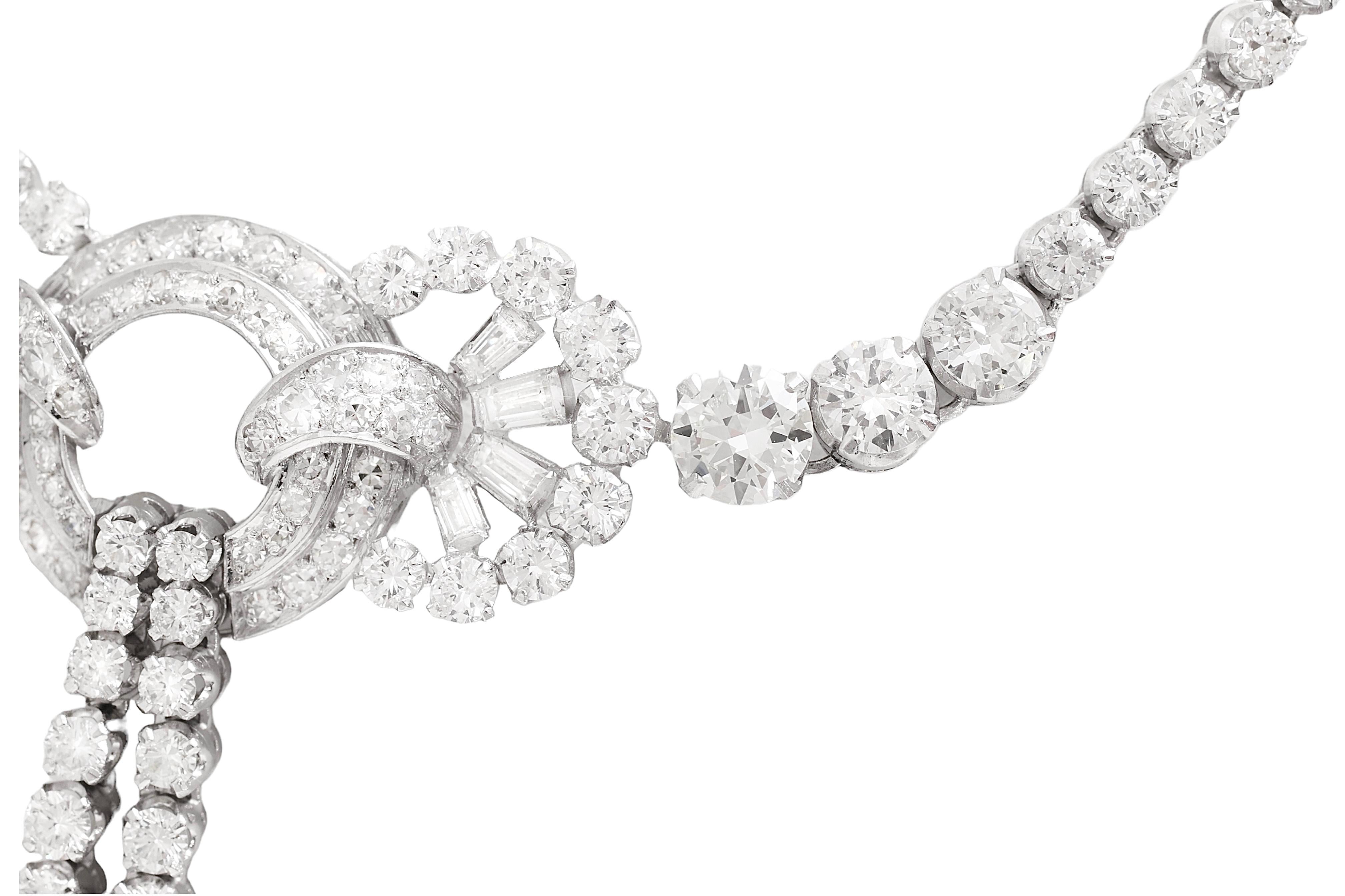 Collana girocollo in platino con 20 ct. Diamanti in vendita 3