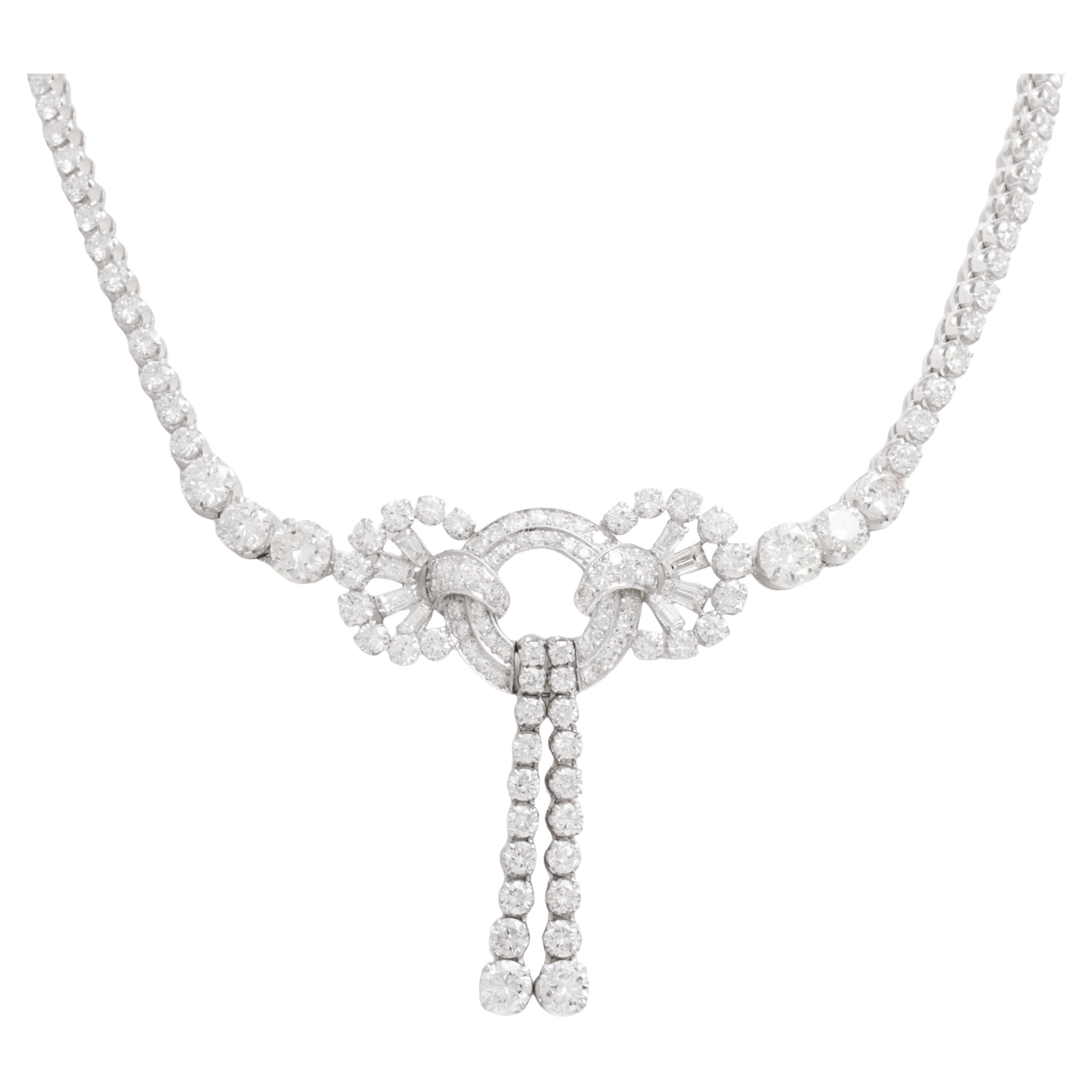 Platinum Choker Necklace Set With 20 ct. Diamonds