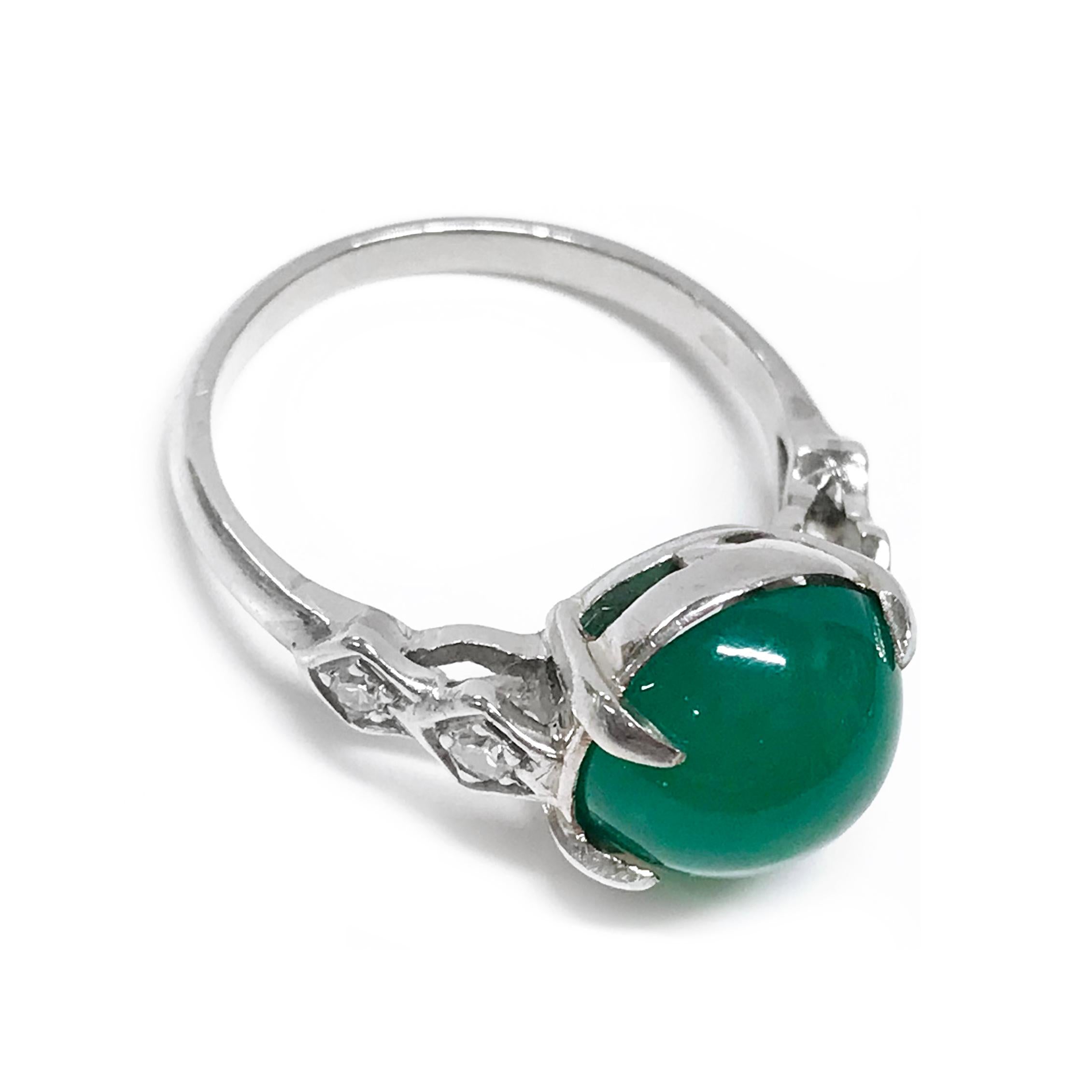 chrysoprase engagement ring