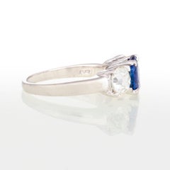 Platinum circa 1960s Diamond and Sapphire Ring