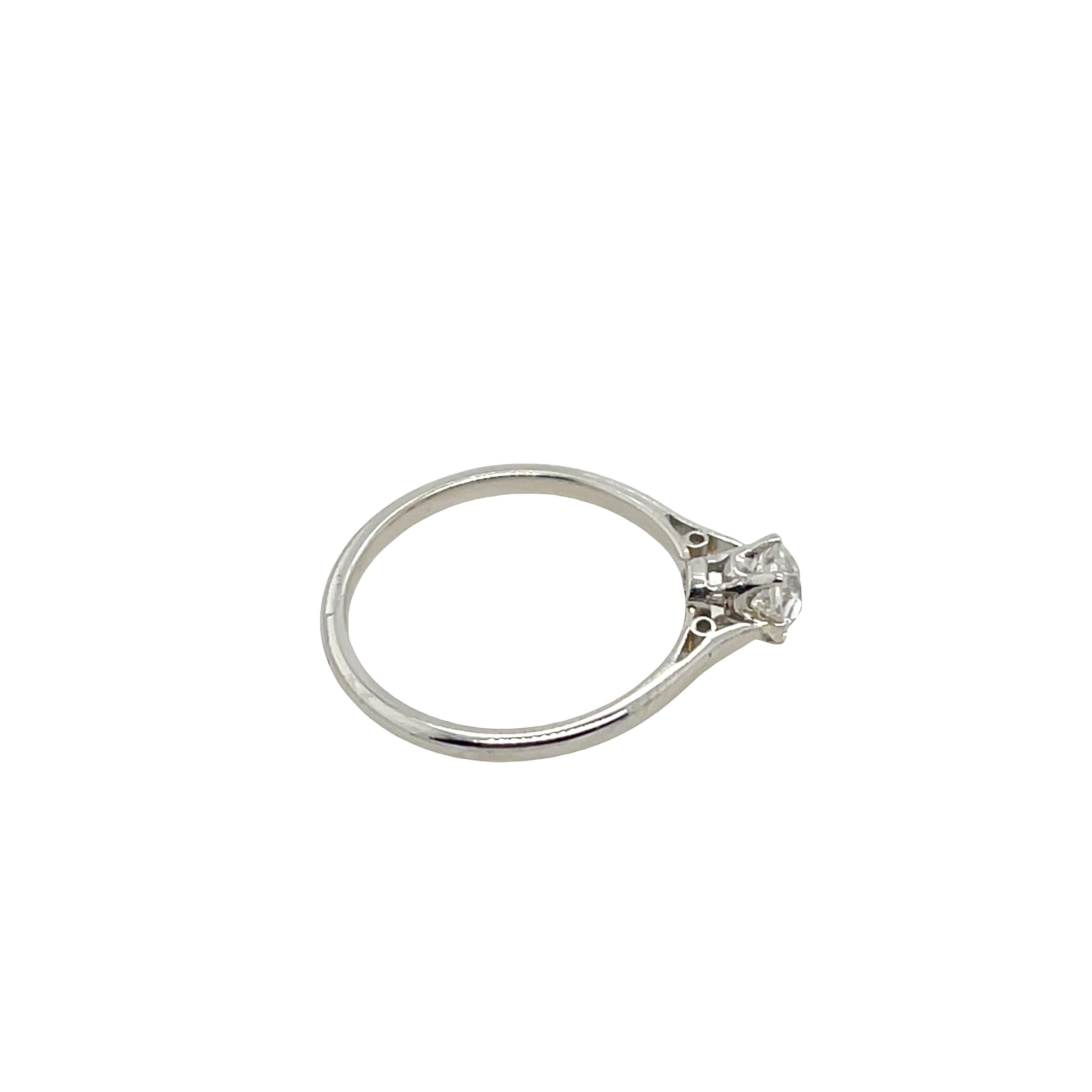 Anillo de compromiso de diamantes Solitario Clásico de Platino 0,40 ct G/SI2 Corte redondo en venta