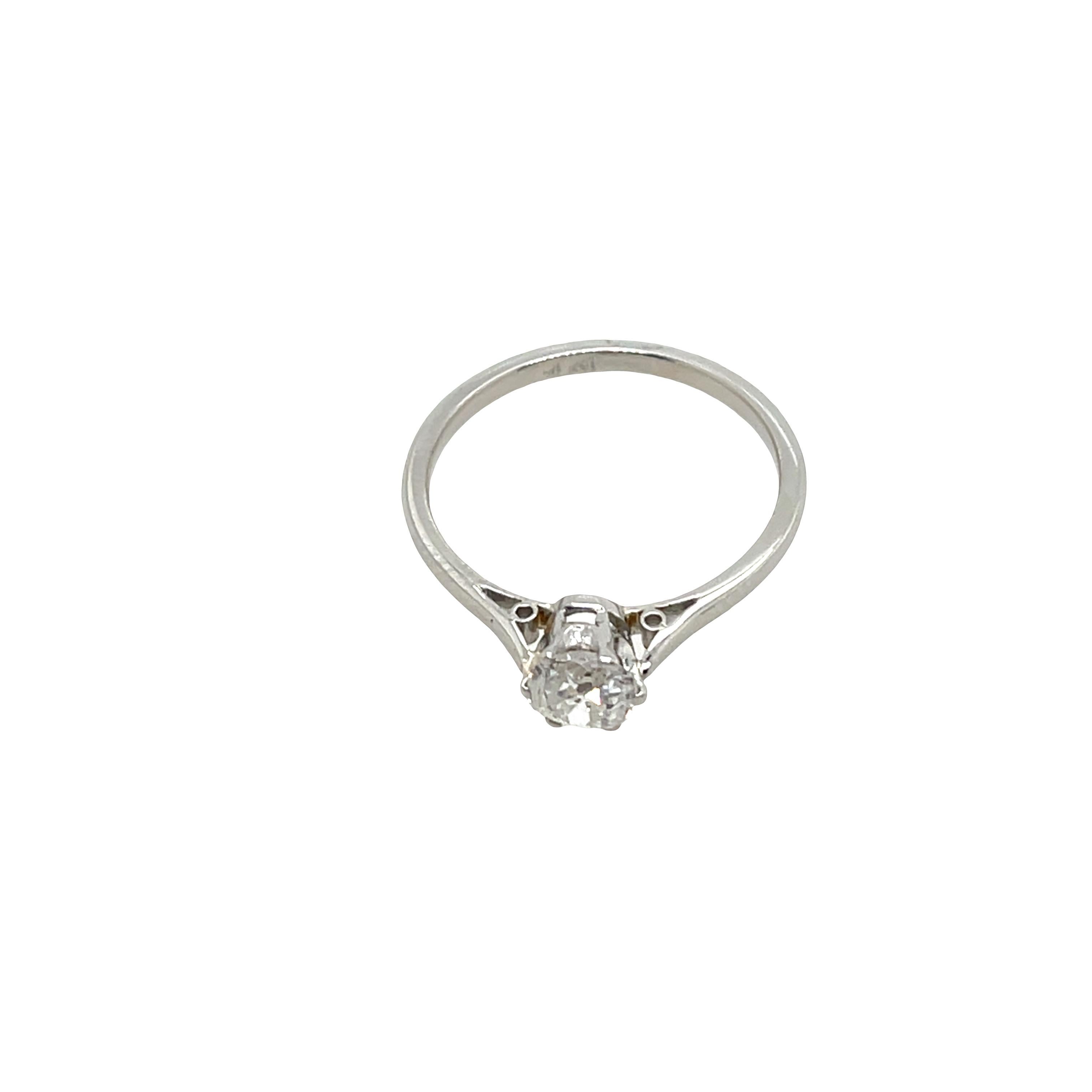 Anillo de compromiso de diamantes Solitario Clásico de Platino 0,40 ct G/SI2 en Excelente estado para la venta en London, GB