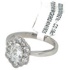 Anillo de diamantes en racimo de platino