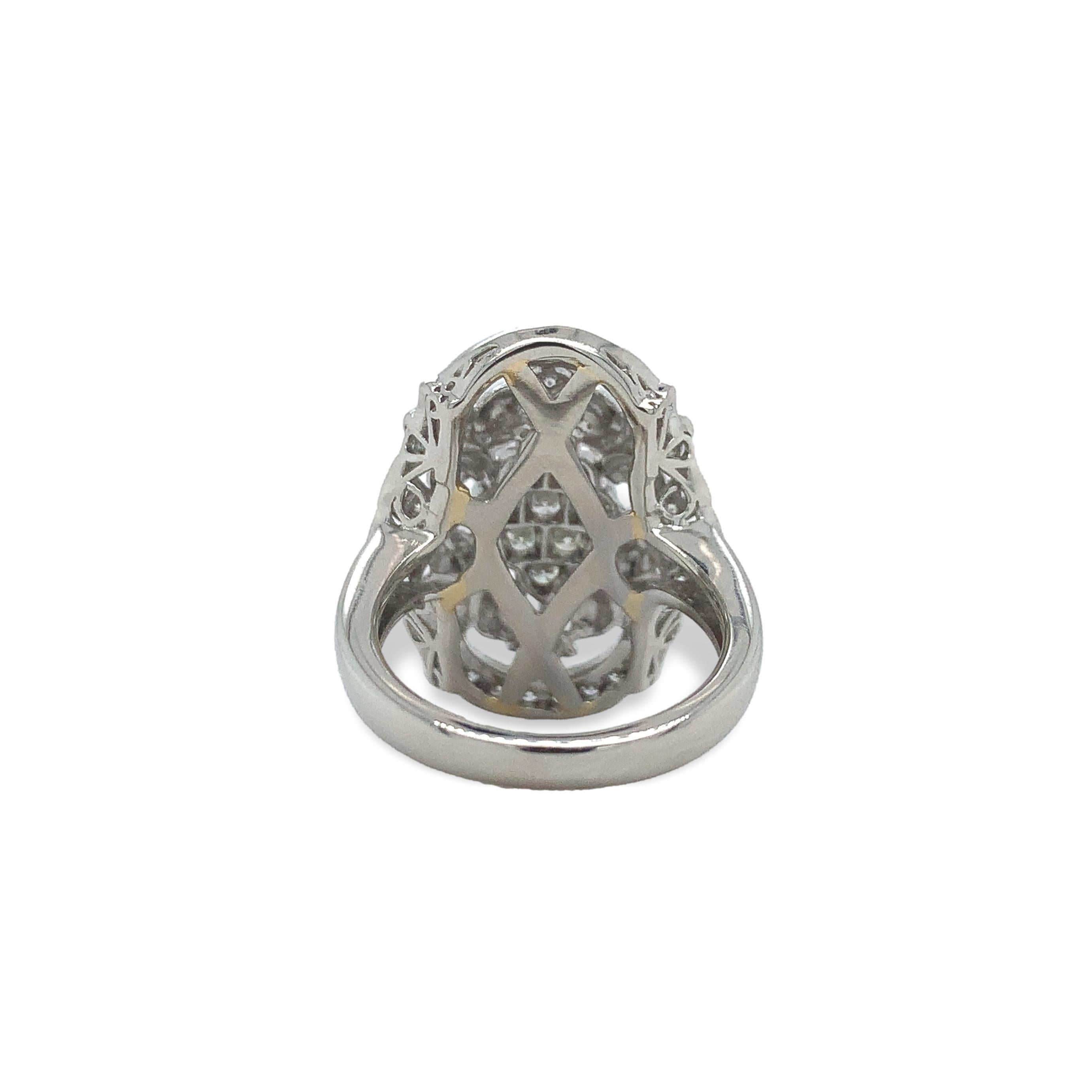 Contemporary Platinum Cocktail Ring with 1.10ct TW Diamonds For Sale