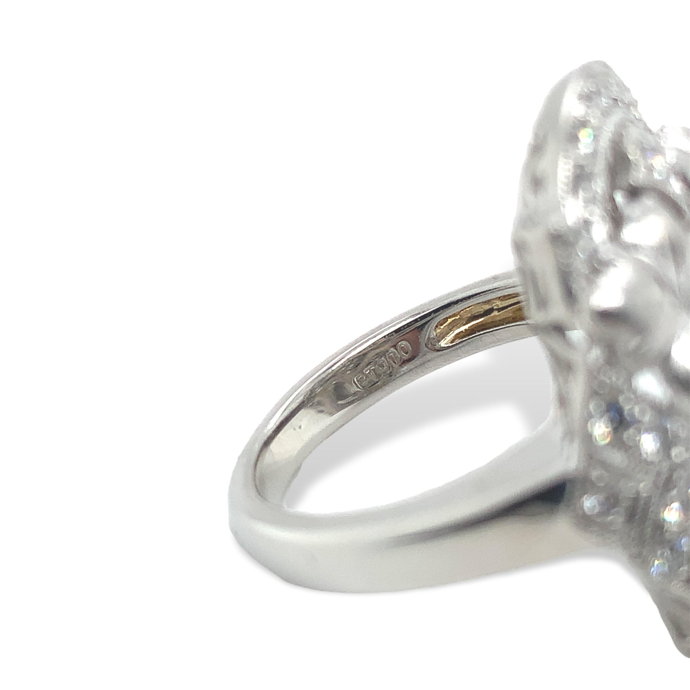 Platinum Cocktail Ring with 1.10ct TW Diamonds For Sale 1