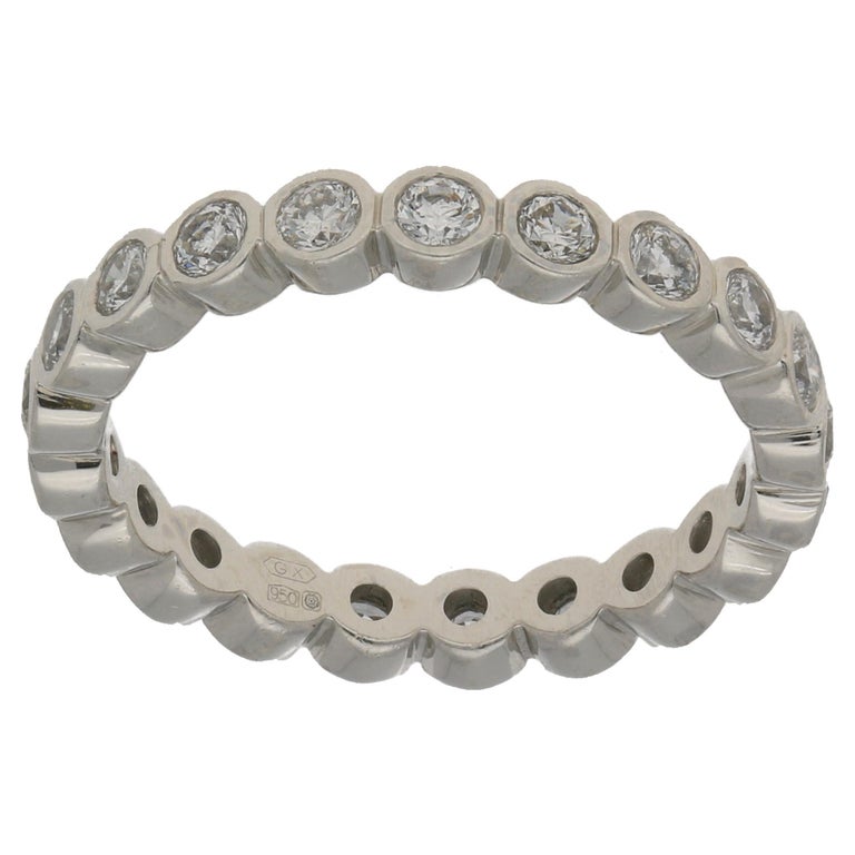 Platinum Collet Set Diamond Eternity Ring at 1stDibs