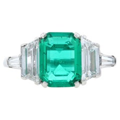 Platinum Colombian Emerald & Diamond Ring, AGL