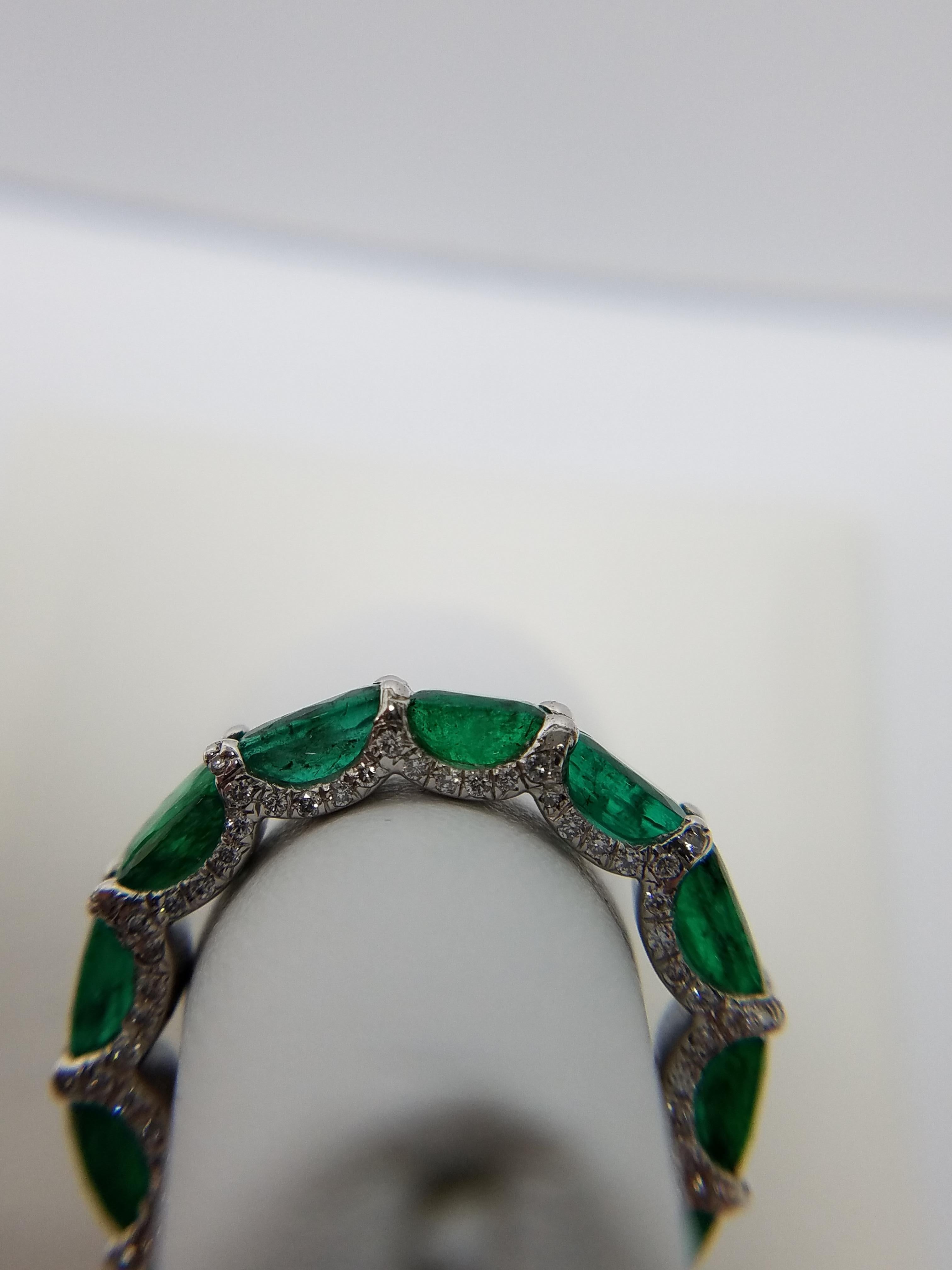 Oval Cut Platinum Colombian Emerald Ring