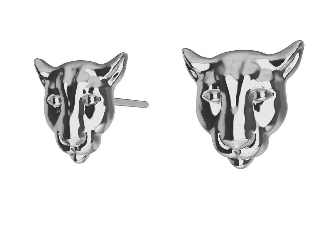 Platinum Colorado Cougar Stud Earrings, Tiffany Jewelry designer , Thomas Kurilla  is trying to keep the wild life at bay. They call it a mountain lion, panther, puma, or cougar . Just remember it has 4 legs, you have 2. Imagine hiking or camping in