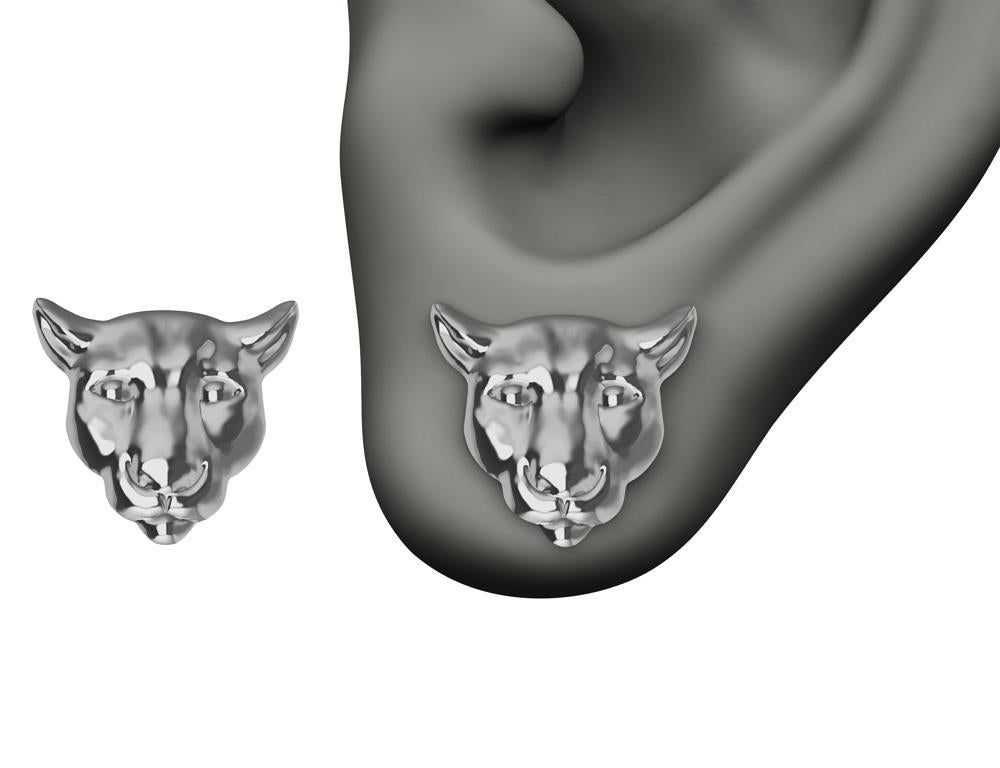 Boucles d'oreilles Colorado Cougar en platine en vente 4