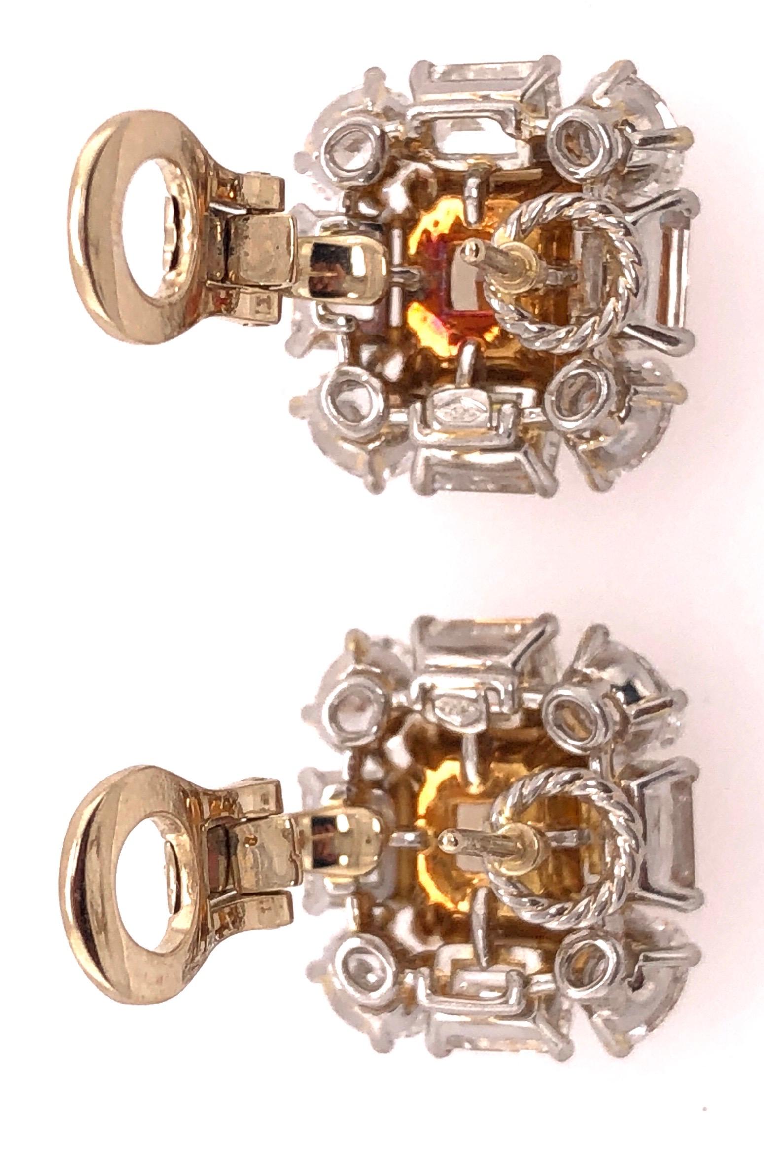 Platinum Colored Diamond and Diamond Ear Studs 12.72 Carat Total Diamond Weight For Sale 4