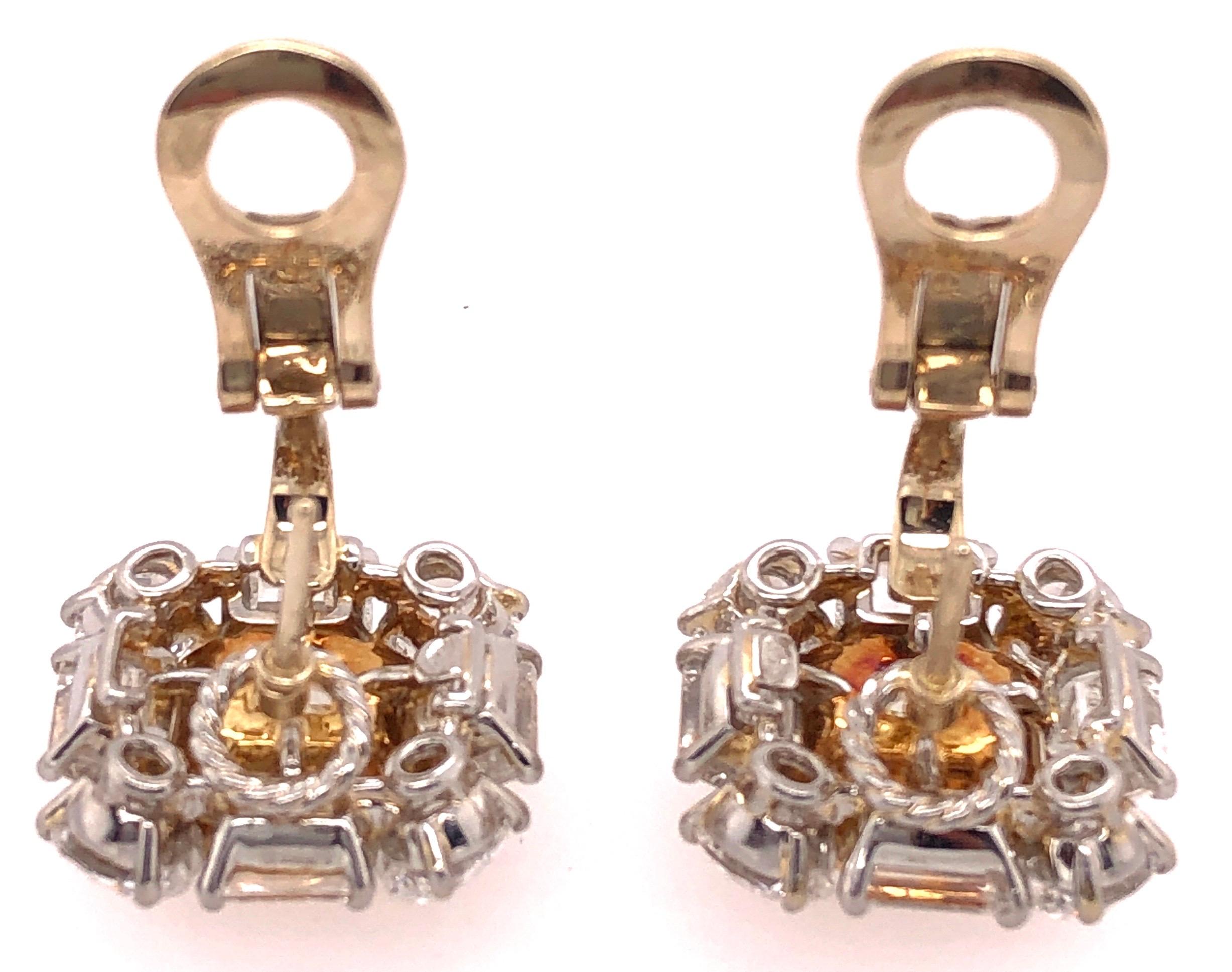 Platinum Colored Diamond and Diamond Ear Studs 12.72 Carat Total Diamond Weight For Sale 5