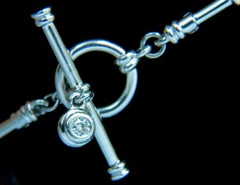 Platin Säulen Glieder-Diamant-Halskette für Damen Toggle