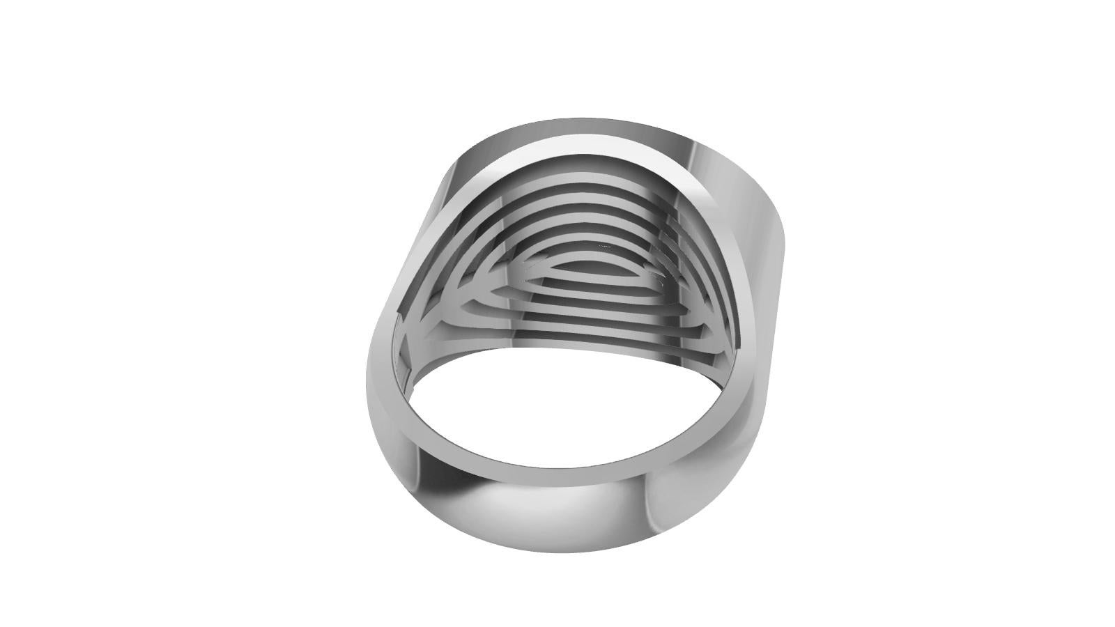 For Sale:  Platinum Concave Diamonds Oval Sculpture Ring 5