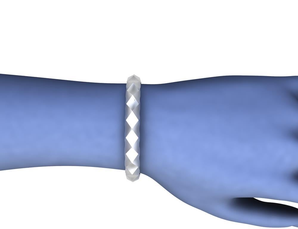 Bracelet unisexe en platine avec losange concave en vente 1