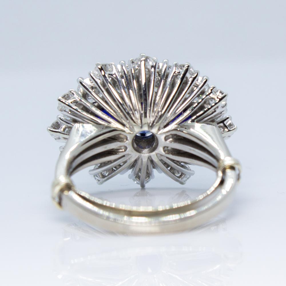Edwardian Platinum Contemporary Handmade Diamond and Sapphire Ring