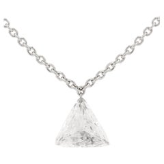 Platinum Contemporary Trillion-cut diamond single stone pendant 1.04ct