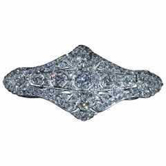 Antique Platinum Converted Brooch Filigree Pendant with 5.30 Carat of Diamonds