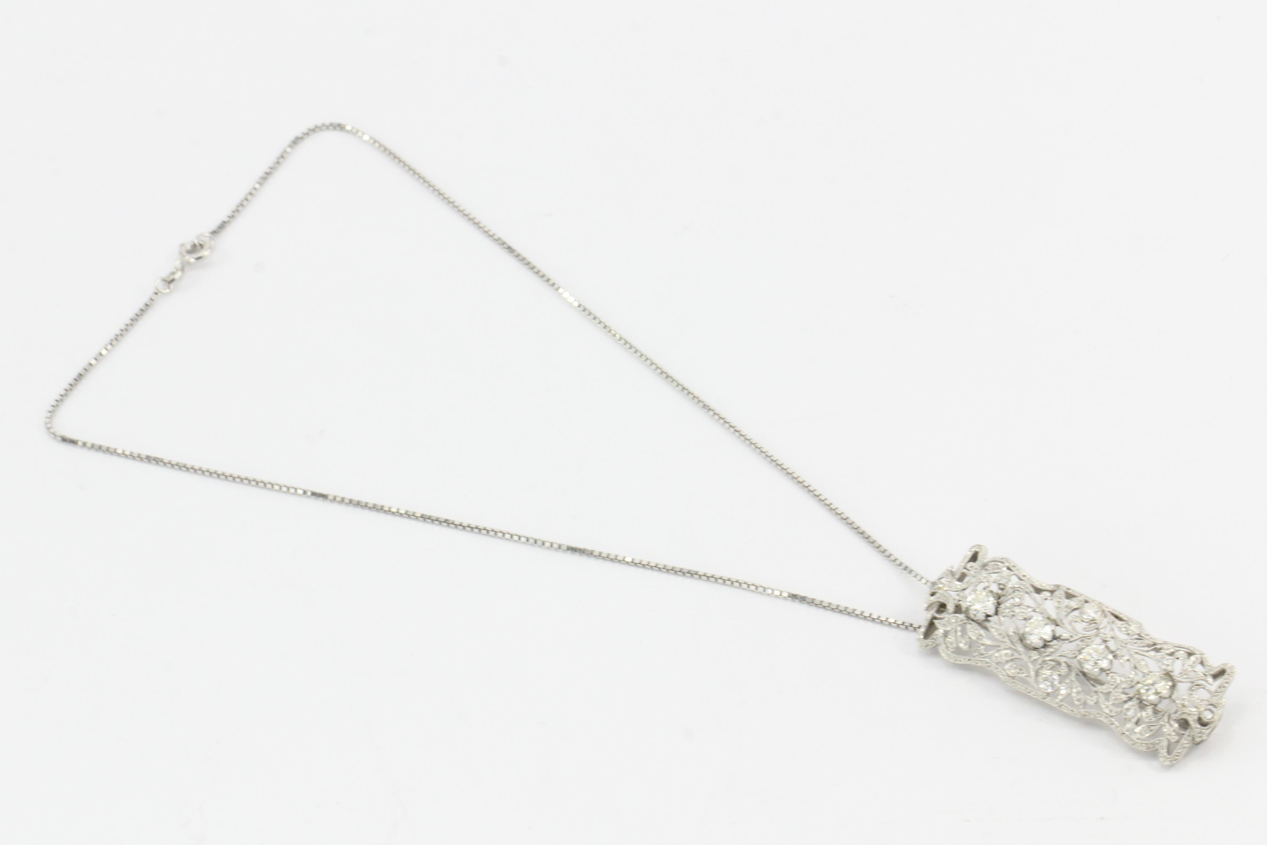 Women's Platinum Convertible Diamond Brooch Pendant, circa 1920s