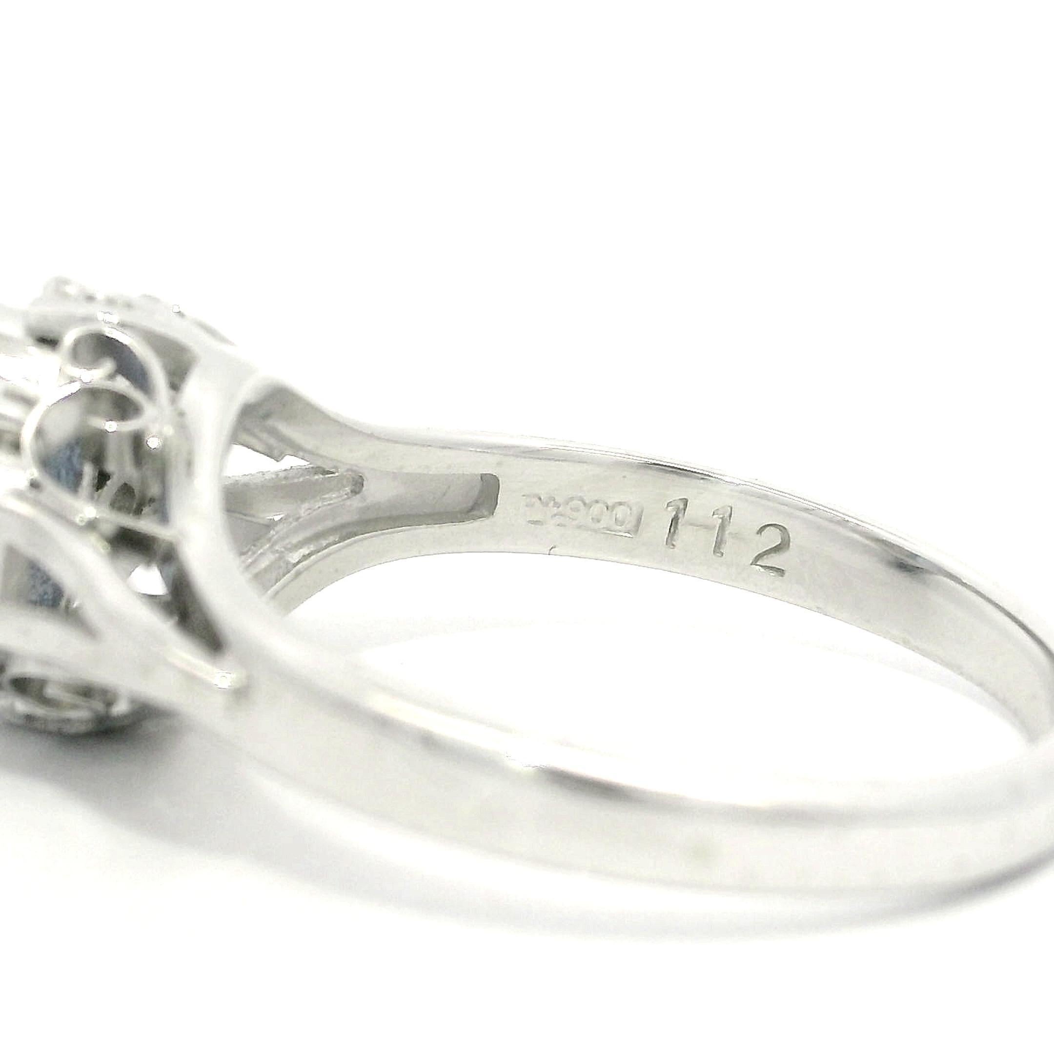 Platin Kornblumenblauer Saphir & Diamant Solitär Cocktail Ring im Zustand „Hervorragend“ im Angebot in Montclair, NJ