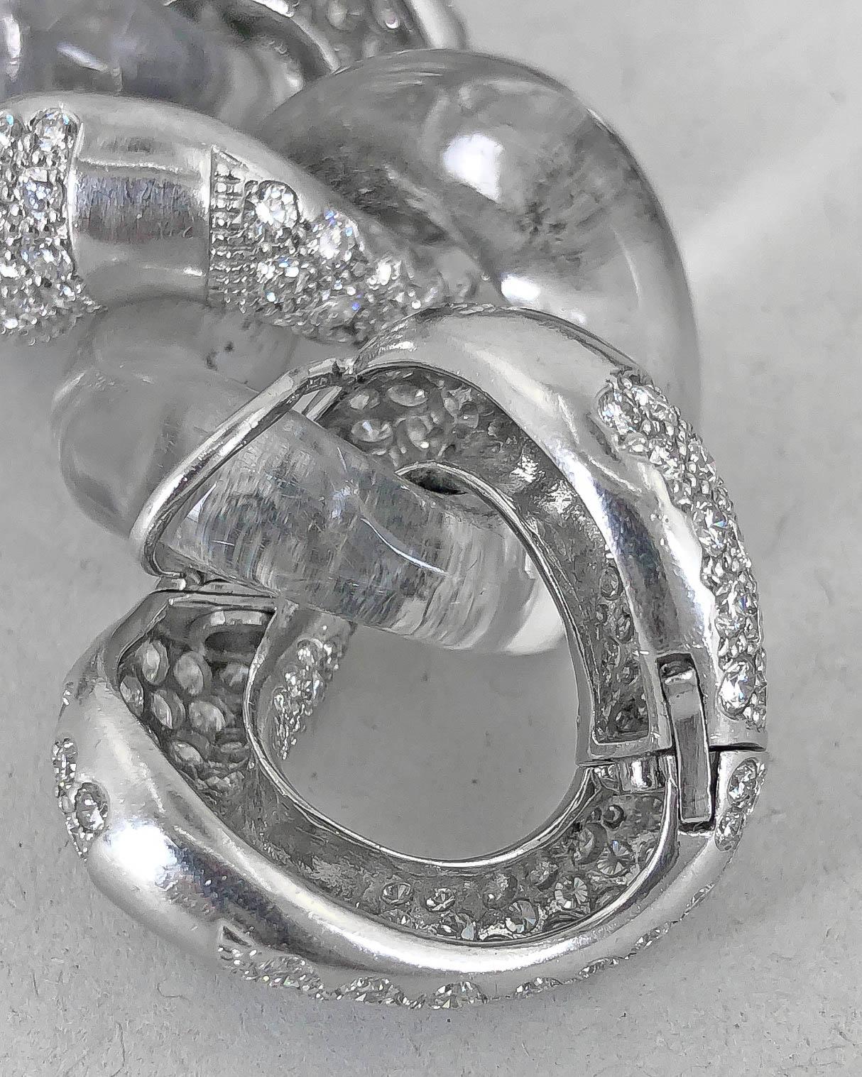 Round Cut Platinum Crystal Diamond Necklace